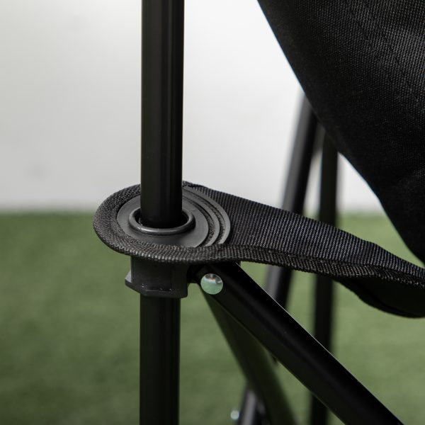 Outsunny Folding Camping Chair with Carrying Bag and Storage Pocket, Black - Image 8