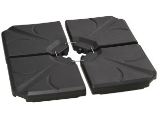 Outsunny Set of 4 Banana Parasol Base Stand Water or Sand Filled Weights, Black