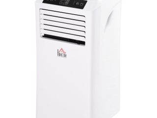 HOMCOM Mobile Air Conditioner W/ RC Cooling Sleeping Mode Portable White 1080W