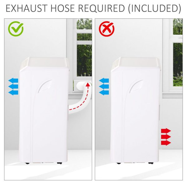HOMCOM Mobile Air Conditioner W/ RC Cooling Sleeping Mode Portable White 1080W - Image 6