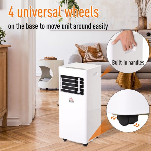 HOMCOM Mobile Air Conditioner W/ RC Cooling Sleeping Mode Portable White 1080W - Image 8