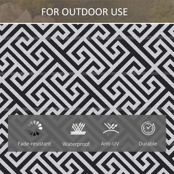 Outsunny 182x274cm Reversible Outdoor Rug Portable Plastic Straw RV Camping Mat - Image 5