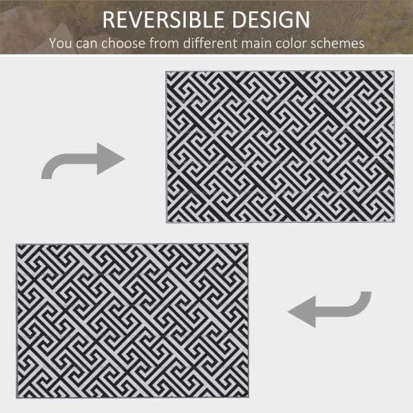 Outsunny 182x274cm Reversible Outdoor Rug Portable Plastic Straw RV Camping Mat - Image 6