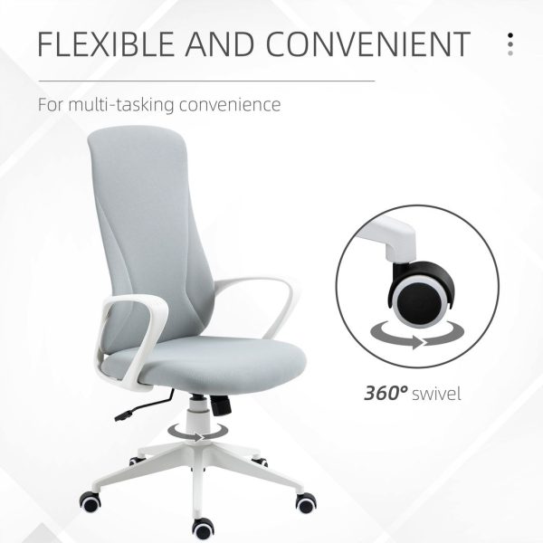 Vinsetto High-Back Home Office Chair Height Adjustable Elastic Desk Chair Grey - Image 7