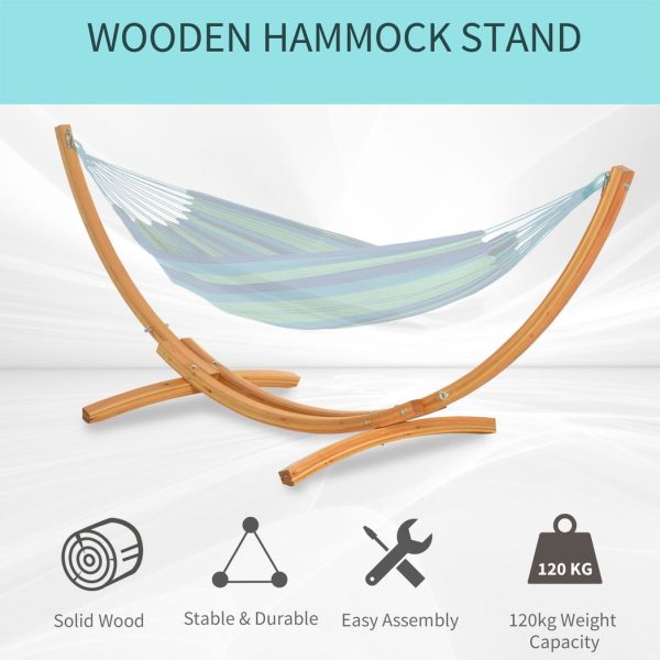 Outsunny 3(m) Wooden Hammock Stand Universal Garden Picnic Camp Accessories - Image 4