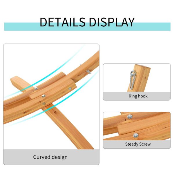 Outsunny 3(m) Wooden Hammock Stand Universal Garden Picnic Camp Accessories - Image 5