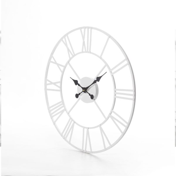 40CM ROMAN METAL CLOCK WHITE