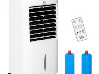 HOMCOM Portable Air Cooler, Evaporative Anion Ice Cooling Fan Humidifier Unit