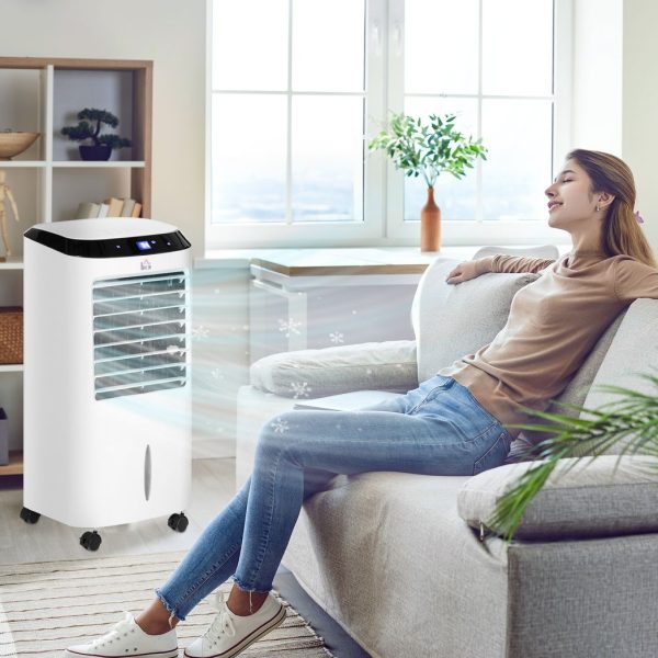 HOMCOM Portable Air Cooler, Evaporative Anion Ice Cooling Fan Humidifier Unit - Image 2