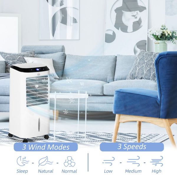 HOMCOM Portable Air Cooler, Evaporative Anion Ice Cooling Fan Humidifier Unit - Image 5