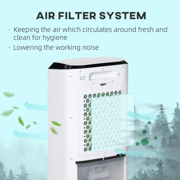 HOMCOM Portable Air Cooler, Evaporative Anion Ice Cooling Fan Humidifier Unit - Image 7