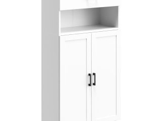 HOMCOM Kitchen Cupboard Storage Cabinet with Drawer, Countertop, White