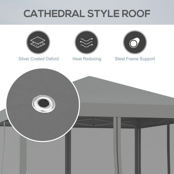 Heavy Duty Pop Up Gazebo with Removable Mesh Sidewall Netting Gray - Image 7