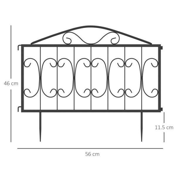 Decorative Garden Fencing 4PCs Metal Border Edging - Image 3