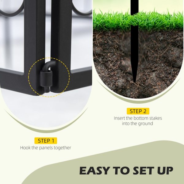 Decorative Garden Fencing 4PCs Metal Border Edging - Image 4