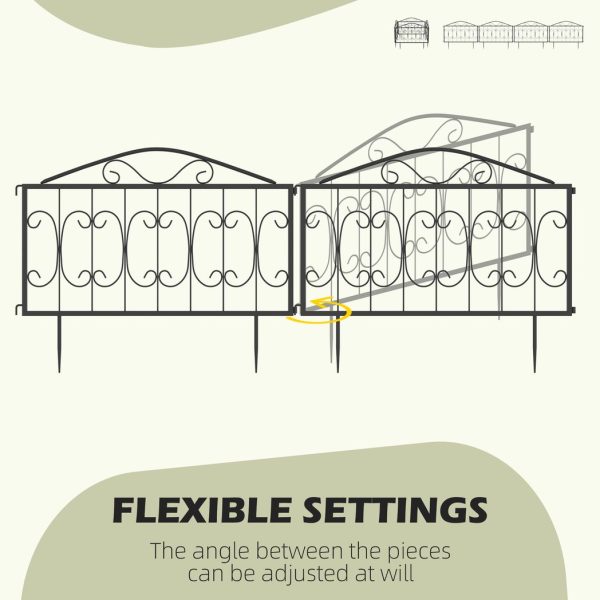 Decorative Garden Fencing 4PCs Metal Border Edging - Image 5