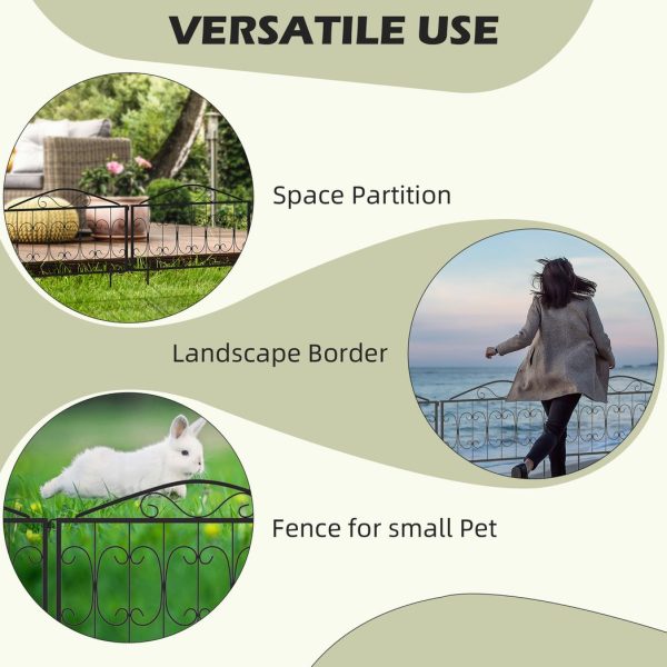 Decorative Garden Fencing 4PCs Metal Border Edging - Image 6