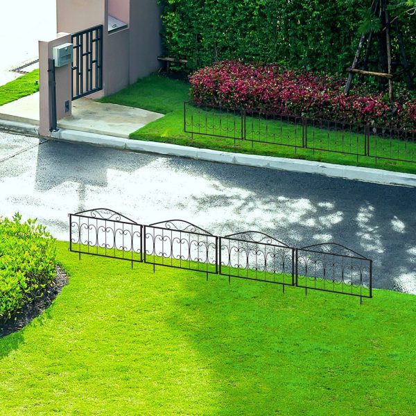Decorative Garden Fencing 4PCs Metal Border Edging - Image 7