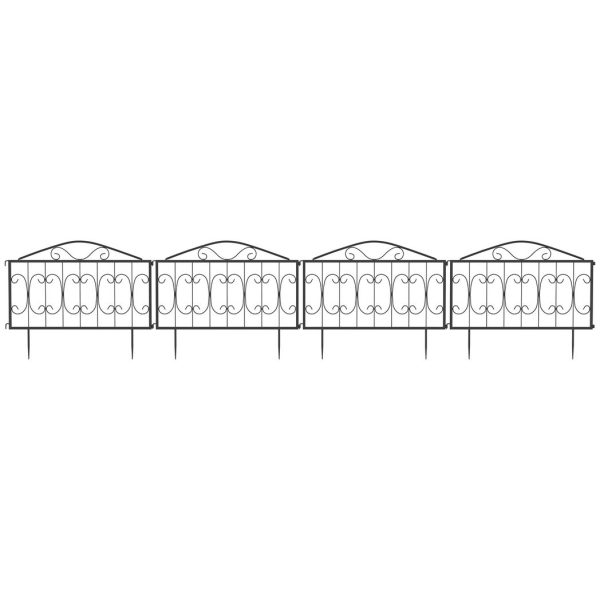 Decorative Garden Fencing 4PCs Metal Border Edging - Image 8