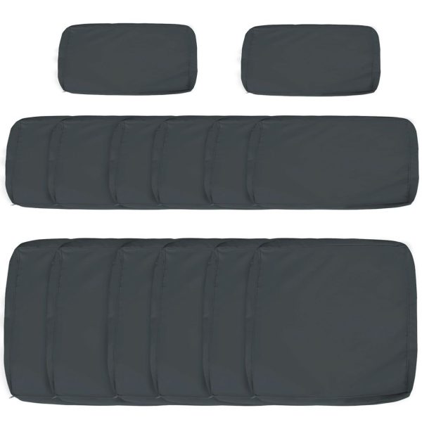 Garden Rattan Sofa Set Polyester Cover Replacement No Cushion Grey