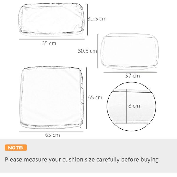 Garden Rattan Sofa Set Polyester Cover Replacement No Cushion Grey - Image 3