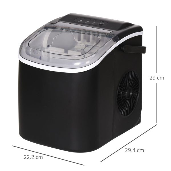 Ice Maker w/ Ice Scoop Basket 12Kg in 24 Hrs 9 Cubes Ready in 6-12Mins - Image 3