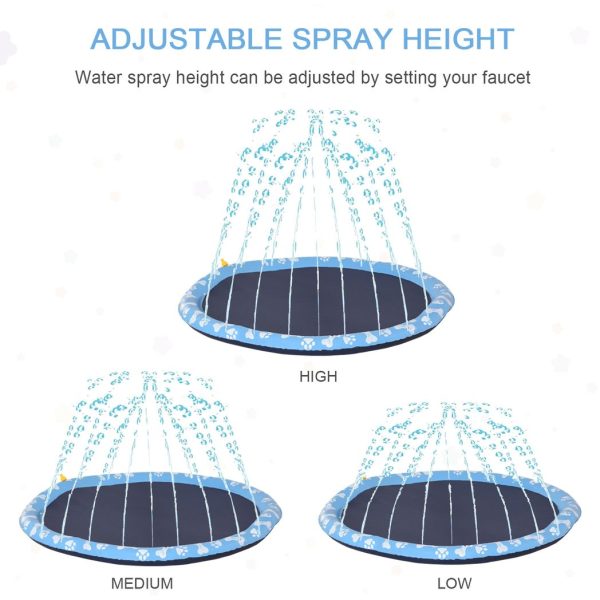 170cm Splash Pad Sprinkler for Pets Dog Bath Pool Non-slip Outdoor Blue - Image 6
