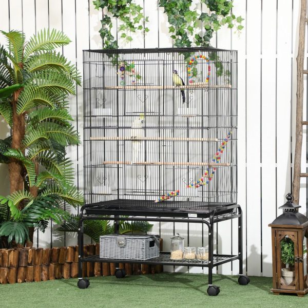 Bird Cage, with Stand, Wheels, Toys, for Budgies, Finches, Parakeets - Image 2