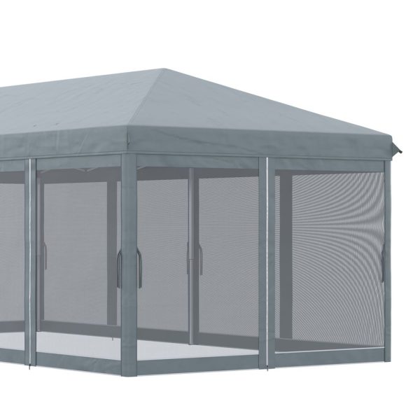 6 x 3m Pop Up Party Tent Canopy with 6 Removable Sidewalls Grey - Image 8