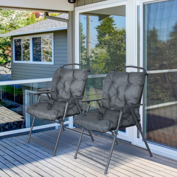 Set of 2 Garden Chair Cushions Seat Pad for Outdoor & Indoor Use - Image 2