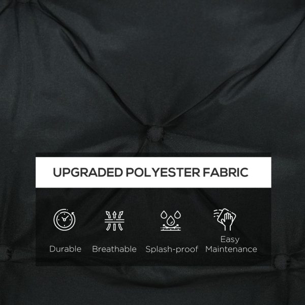 2 Seater Garden Bench Cushion Outdoor Seat Pad with Ties Black - Image 4