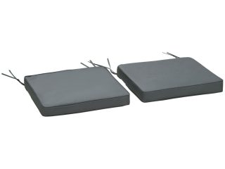 45 x 45cm Replacement Garden Seat Cushion Pad with Ties, Dark Grey