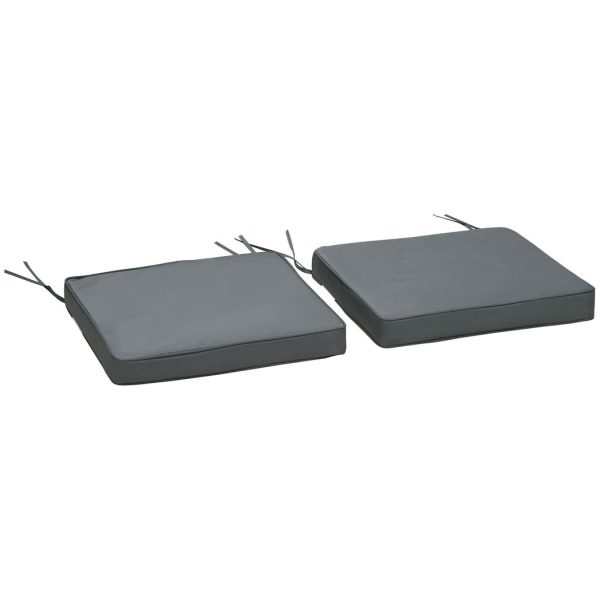 45 x 45cm Replacement Garden Seat Cushion Pad with Ties, Dark Grey