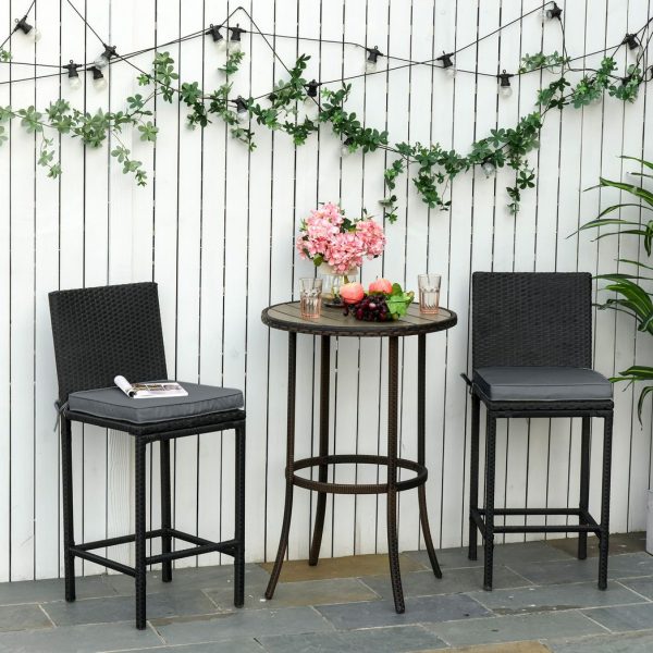 45 x 45cm Replacement Garden Seat Cushion Pad with Ties, Dark Grey - Image 2