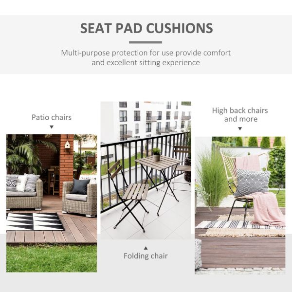 45 x 45cm Replacement Garden Seat Cushion Pad with Ties, Dark Grey - Image 6