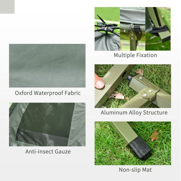 Outdoor 1 Person Folding Dome Tent Hiking Camping Bed Cot W/ Sleeping Bag New - Image 7