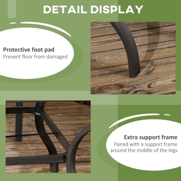 Garden Table with Parasol Hole w/ PC Board Tabletop for 4 Persons - Image 6