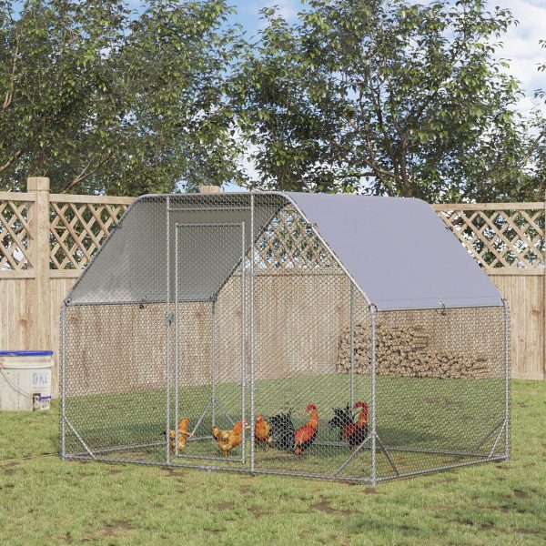 Chicken Run W/ Roof, Walk In Chicken Coop for 4-6 Chickens, Hen House - Image 2