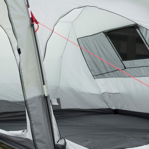 6-8 Person Tunnel Tent, Two-room Camping Tent with Carry Bag, Grey - Image 8
