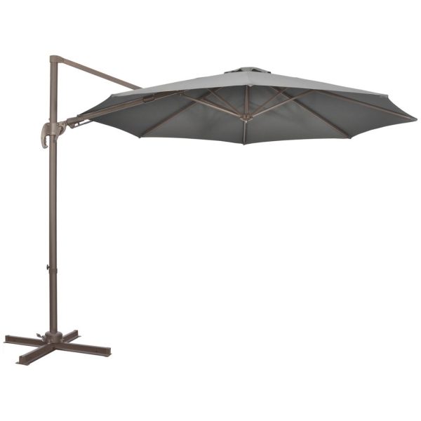 3(m) Cantilever Parasol 360ï¿½ Rotation Roma Umbrella with Tilt Grey