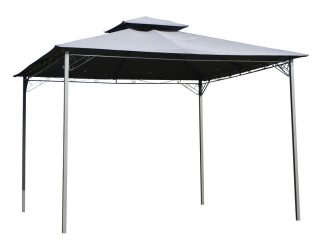 3x3(m) Outdoor Patio Gazebo Steel Canopy Tent Pavilion 2-Tier Roof Top