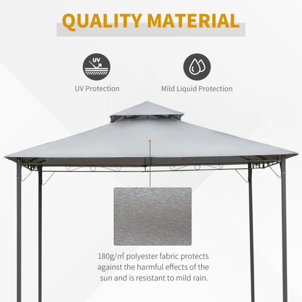 3x3(m) Outdoor Patio Gazebo Steel Canopy Tent Pavilion 2-Tier Roof Top - Image 4