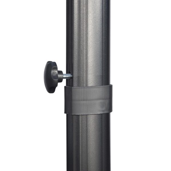2.7 x 2.7 m Cantilever Parasol Garden Umbrella w/ Cross Base Dark Grey - Image 8