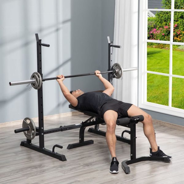 Multifunction Barbell Squat Rack Adjustable Height Weight Lifting - Image 2