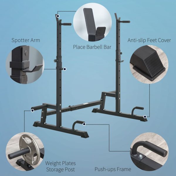 Multifunction Barbell Squat Rack Adjustable Height Weight Lifting - Image 5