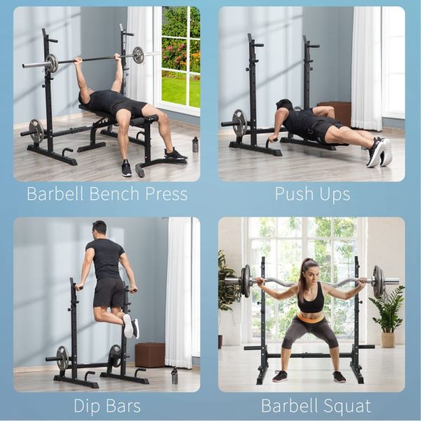 Multifunction Barbell Squat Rack Adjustable Height Weight Lifting - Image 7