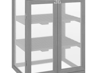 3-tier Wood Greenhouse Plant Storage Shelf Garden Cold Frame Grow House