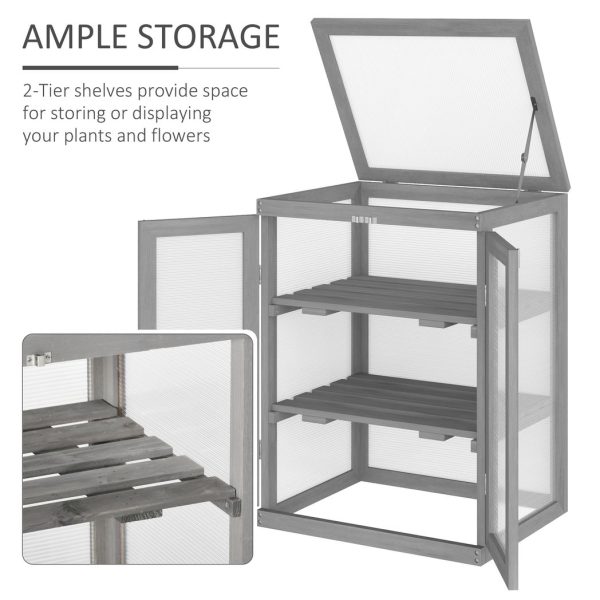 3-tier Wood Greenhouse Plant Storage Shelf Garden Cold Frame Grow House - Image 6
