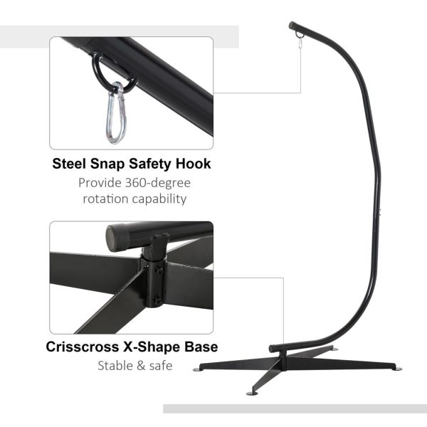 Hammock Chair Stand Only Heavy Duty Metal C-Stand Indoor or Outdoor - Image 4