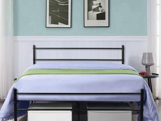Extra Strong Double Metal Bed Frame In Black - Improved